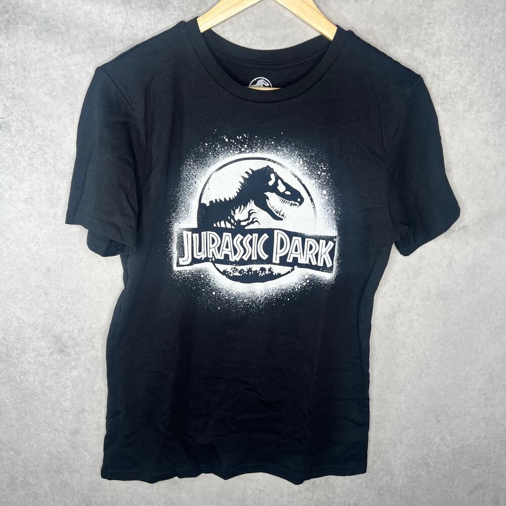 Jurassic Park Graphic Tee Black Dinosaur Movie T Shirt Size S